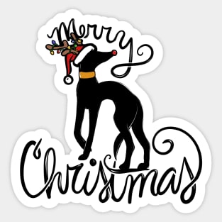 Merry Christmas Greyhound Sticker